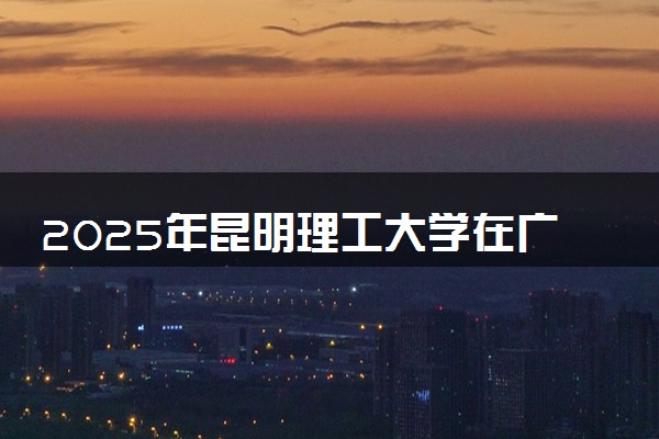 2025年昆明理工大学在广西招生代码：10674 专业代码及报考指南