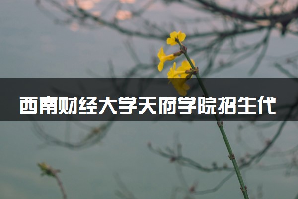 西南财经大学天府学院招生代码是多少 附专业代码对照表（2025参考）